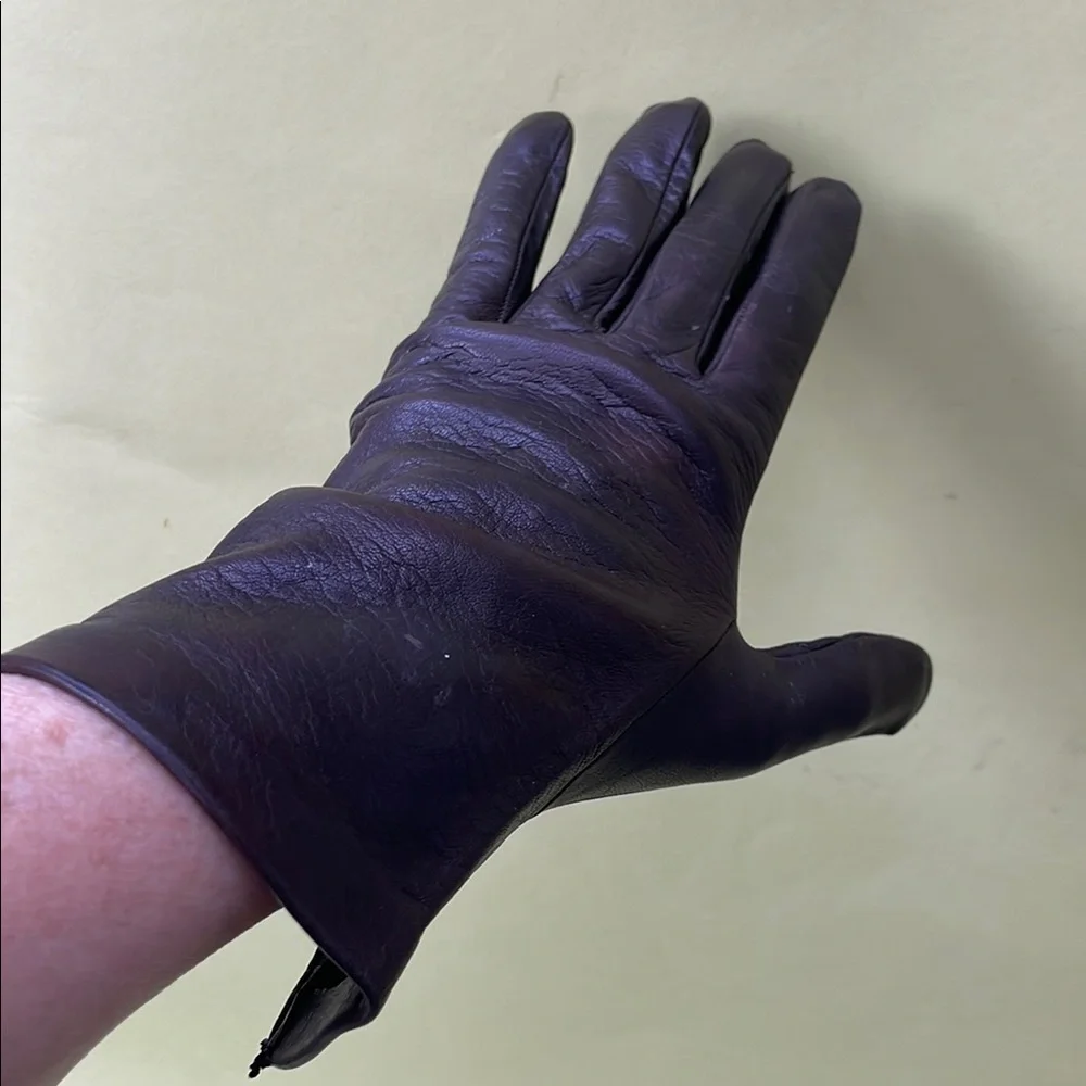 New Vintage Dark Brown Leather Gloves